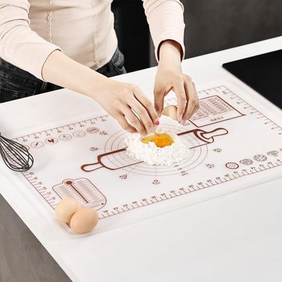 KitchenRaku Backunterlage 40x60cm Transparent, rutschfeste Silikonmatte mit