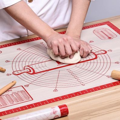 KitchenRaku Silikon Backmatte Extra groß 51x71cm, antihaft, mit Messungen