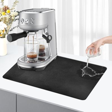 KitchenRaku Abtropfmatte 40x50cm - Saugstark & Vielseitig, Schwarz
