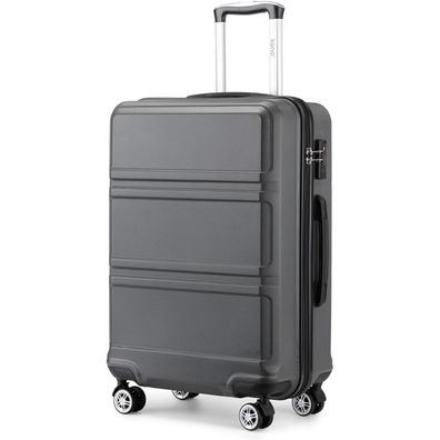 KONO XL Reisekoffer Trolley (74cm) Grau - Perfekt für 5-10 Tage Urlaub