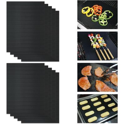 KitchenRaku 10er Universal Teflon Ofen & Herdmatte, Antihaft-Backofeneinlagen