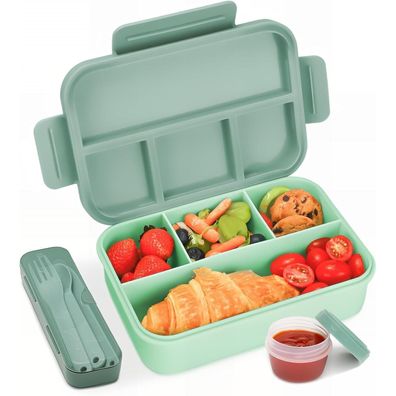 Bugucat Brotdose mit 4 Fächern, 1300ML, auslaufsicher, für Kinder & Erwachsene