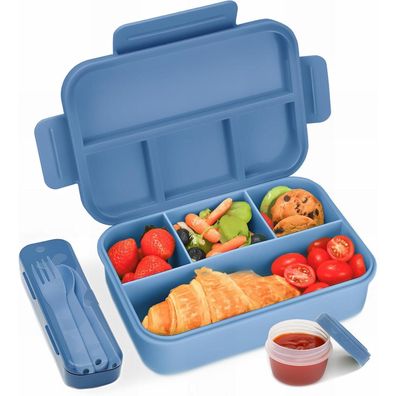 Bugucat Brotdose mit 4 Fächern, 1300ML, auslaufsicher, BPA-frei, für Kinder