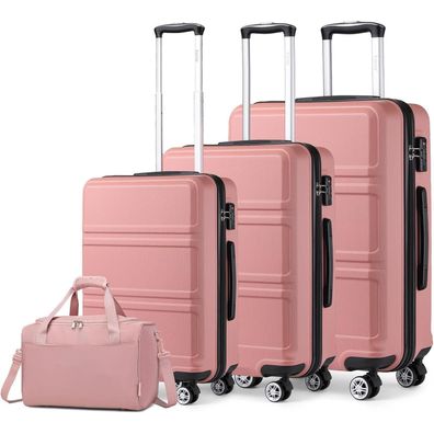 KONO Kofferset 4-teilig Hartschale mit TSA Schloss, inkl. Ryanair Tasche