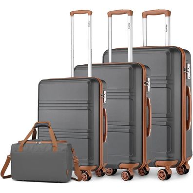 KONO Kofferset 4-teilig Hartschale mit TSA Schloss, Trolleys & Ryanair Tasche