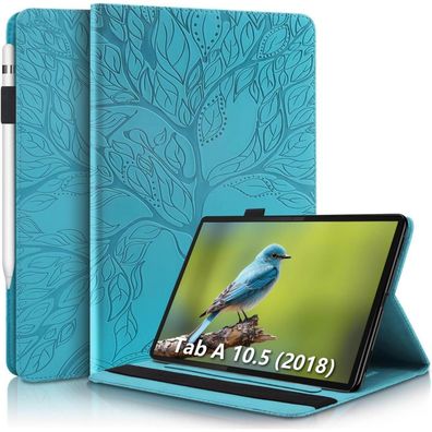 Aswant Galaxy Tab A 10.5 Zoll 2018 Hülle mit Baumprägung, PU Leder Flip Tasche