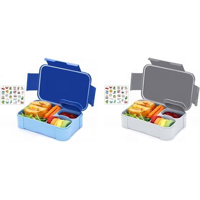 Bugucat Brotdose Kinder mit Fächern 2er Set, 900ml Auslaufsicher Lunchbox für