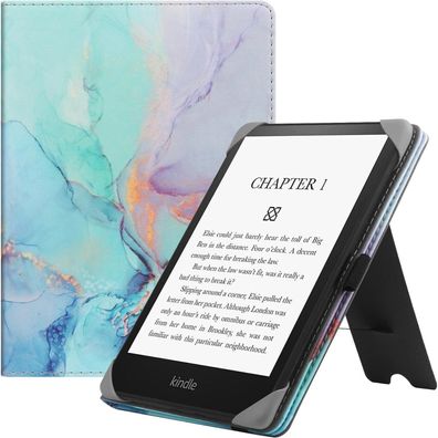 HGWALP Universal 6 Zoll eReader Hülle mit Handschlaufe und Ständer, Marble Blue