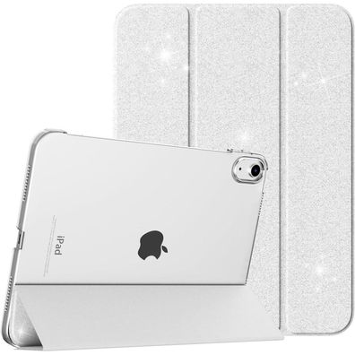 TiMOVO iPad 11. Gen (2025) & 10. Gen (2022) Hülle, Transluzent PC, Glitzer Weiß