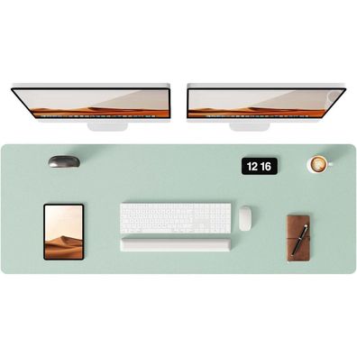 YSAGi Premium Leder Schreibtischunterlage XXL 120x43cm, Rutschfest, Mintgrün
