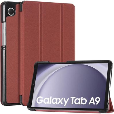 CoBak Hülle für Samsung Galaxy Tab A9 8,7 Zoll (2023) - Dunkelrot, PU-Leder