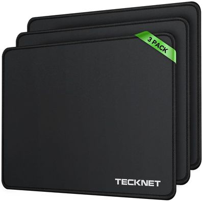 Tecknet Mauspad 3er-Pack (280x210mm) - Wasserdicht, Rutschfest, Vernähte