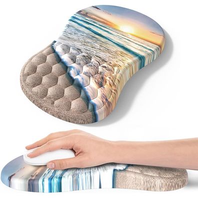 Ergonomisches Mauspad mit Handgelenkauflage aus Memory-Schaum, rutschfeste