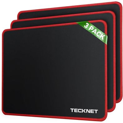Tecknet Mauspad 3er Pack, 270 x 210 mm, wasserdicht, rutschfest, glatte