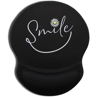 Aoksunova Ergonomisches Gel-Mauspad mit Handauflage, Lächeln Motiv, Schwarz