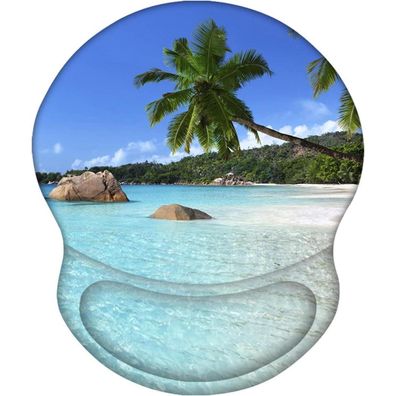 Aoksunova Ergonomisches Mauspad mit Gelkissen, Motiv Meer