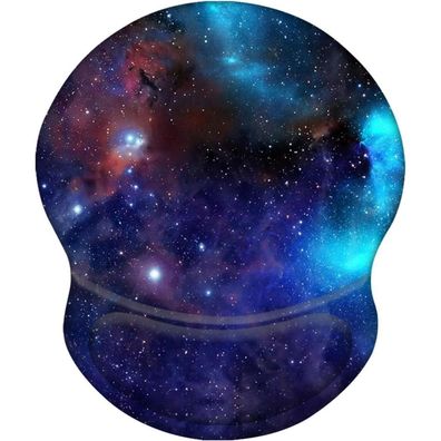 Aoksunova Ergonomisches Mauspad mit Gelkissen und Handgelenkauflage, Galaxie