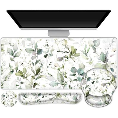4-in-1 Mauspad Set mit Gelkissen, Handballenauflage, Tastaturauflage und