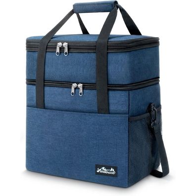 Viedouce Erweiterbare Kühltasche 21L Blau - Isolierte Picknicktasche mit Doppel