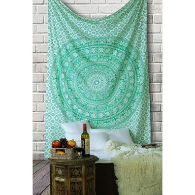 Rajrang Bringing Rajasthan TO YOU Grüner Hippie-Wandbehang, 76x101.6 cm