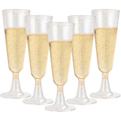 Akolafe 100er Set Sektgläser 160ml aus BPA-freiem Kunststoff, Mehrweg