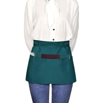 Viedouce Kurze Schürze Wasserdicht mit 3 Taschen für Küche, Grill und Service