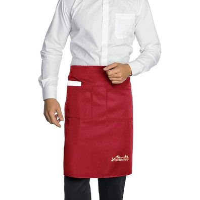 Viedouce Schürze Rot - Wasserdicht, Kurz, mit 2 Taschen, für Küche, Grill