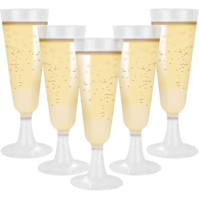 Akolafe 100er Set Sektgläser aus Kunststoff, 160ml, BPA-frei, wiederverwendbar