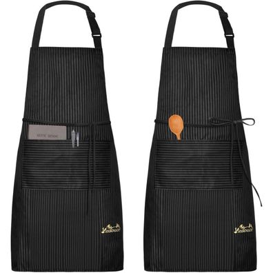 Viedouce 2er Pack Kochschürze, wasserdicht mit Taschen, verstellbar, für Küche