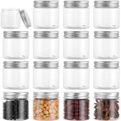 Akolafe 16er Set Vorratsdosen 60ml - Luftdichte, transparente Plastikdosen mit