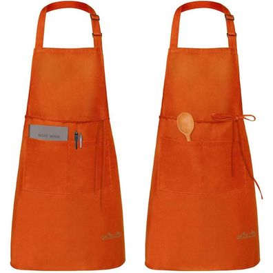 Viedouce 2er Pack Schürze, Wasserdicht mit Taschen, Verstellbar, für Küche