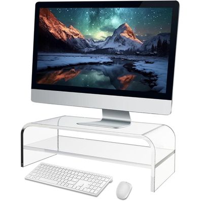guofa 2 Ebenen Monitorständer aus Acryl, Bildschirmerhöhung für Laptop