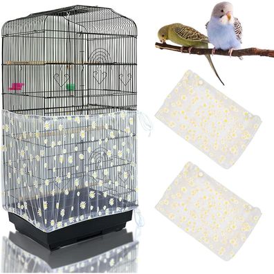 Mngren 2 Stk. Einstellbare Vogelkäfig Abdeckung mit Gänseblümchen-Design