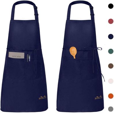 Viedouce 2er Pack Schürze, wasserdicht mit Taschen, verstellbar, für Küche