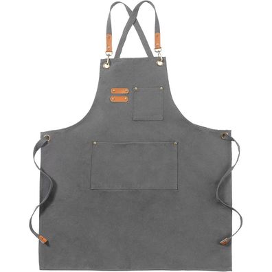 FunChaos Segeltuch-Arbeitsschürze für Damen und Herren, Kochschürze mit