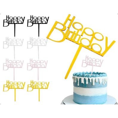 ZoeTekway Happy Birthday Tortendeko Set, 4 Farben Acryl Cake Topper für