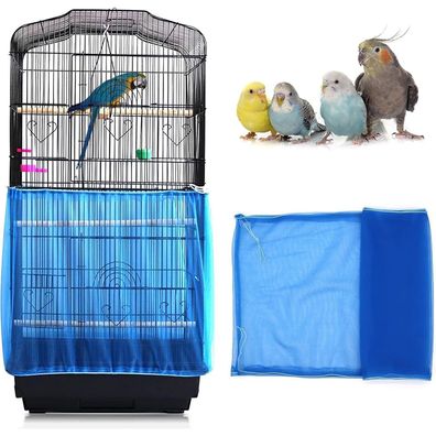 Mngren Universal Vogelkäfig Abdeckung mit Kordelzug, verstellbar, blau