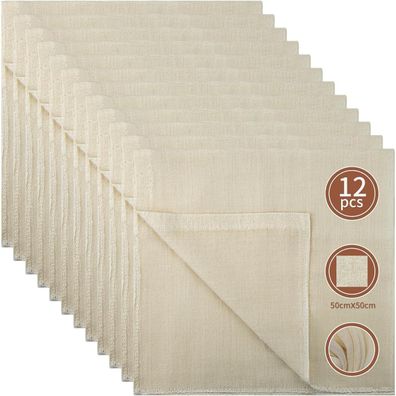 DKBT Passiertuch Käsetuch Cheesecloth 12 Stück Reine Baumwolle 50x50cm