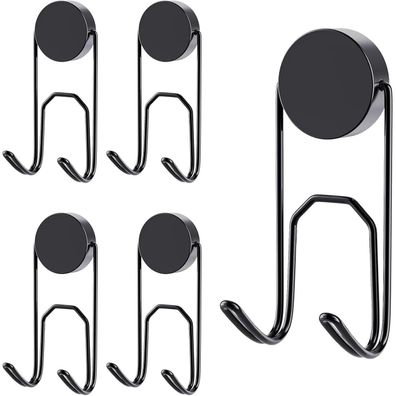 Mogadee Magnethaken Schwarz Extra Stark, 4 Stück, 25g - Ideal für Küche, Büro