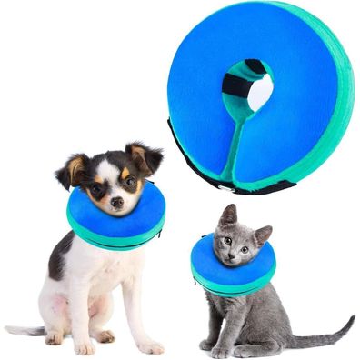 Fwlwtwss Aufblasbare Halskrause für Hunde und Katzen, Schutzkragen mit