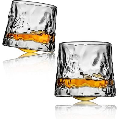 Webao Altmodische Whisky Gläser 2er Set, 160ml, Handgeblasen aus Kristall