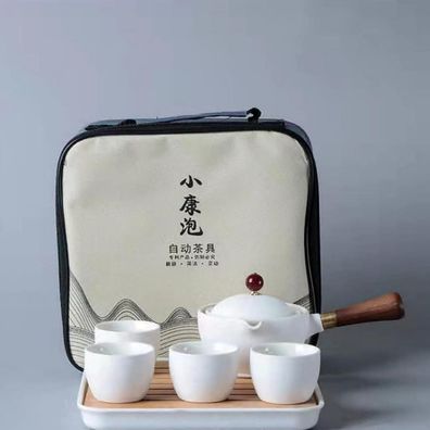 Scizorito Keramik Portable Travel Tee Set mit 360-Rotation Teekanne, Infuser, 4