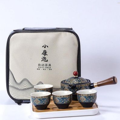 Scizorito Keramik Reise Tee Set - Chinesisches Kungfu Tee Set mit 360° Rotation