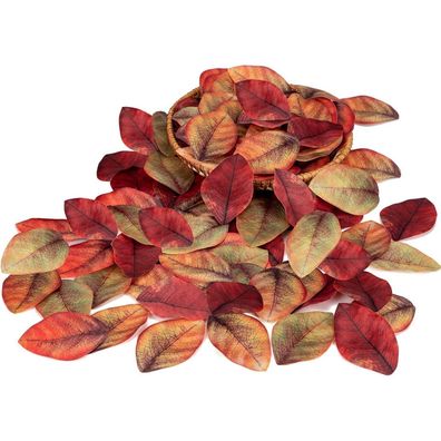 Briful 200 Stück Künstliche Magnolienblätter, Gemischte Farben, Herbstblätter