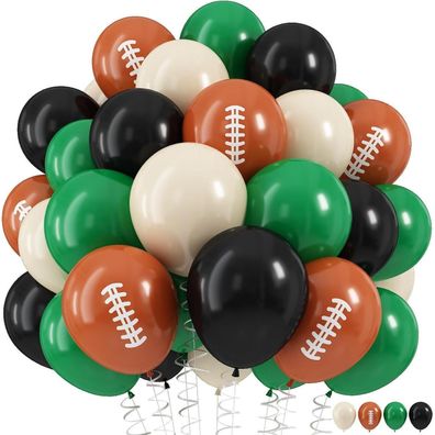 HILAVO Fußball-Luftballons 30,5 cm, 35 Stück im Set: Dunkelgrün, Schwarz