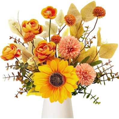 Rollway Künstliche Blumen Herbst Kunstblumen wie Echt, Kunst Blumenstrauß