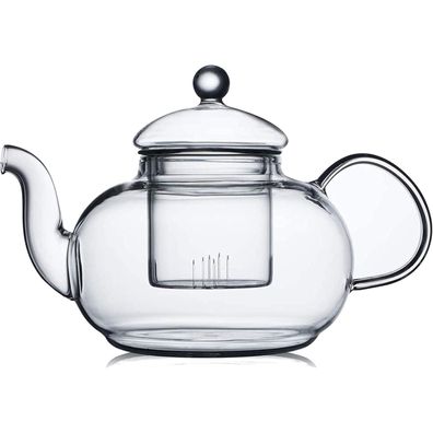 CnGlass Teekanne aus Glas mit Siebeinsatz, Herdplattensicher, 1200ml/40.6oz