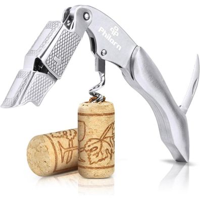 Philorn All-in-1 Profi Korkenzieher aus Edelstahl mit Folienschneider und