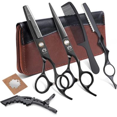 DRAGON RIOT Friseurschere Set 6.0 Zoll Profi Japanische Haarschere Schwarz