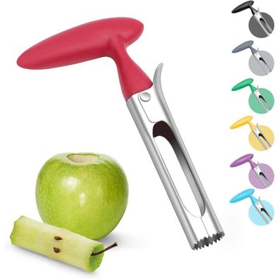 Asdirne Apfelentkerner mit gezackter Edelstahlklinge und ABS-Griff, 17,5 cm, Rot